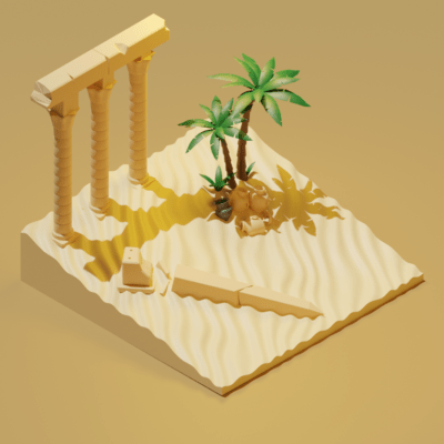 egyptian-ruins-low-poly