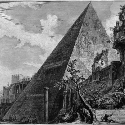 La piramide di Caio Cestio al tempo di Piranesi