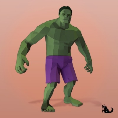 Low poly Hulk